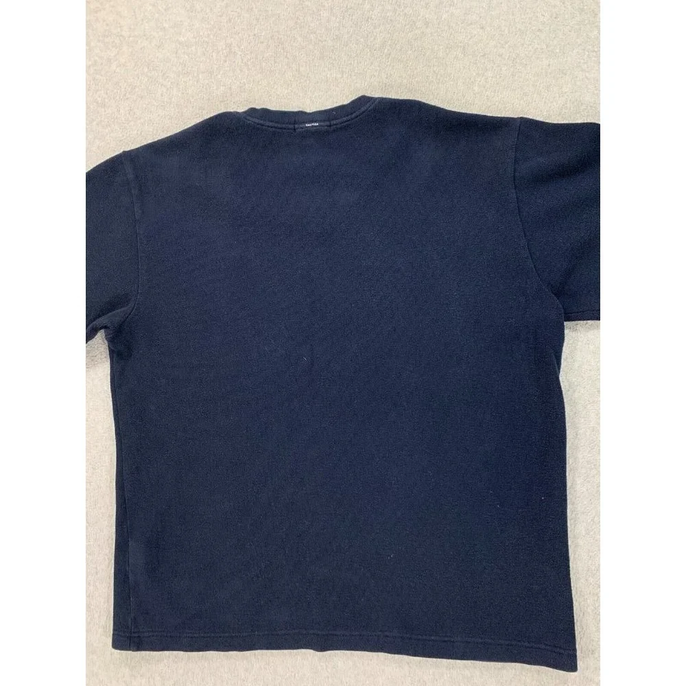 Nautica 100% Cotton V-Neck Midweight Sweater‎ (Men's Large) Blue